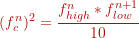 Rendered by QuickLaTeX.com \begin{align*} (f_{c}^{n})^2 &= \frac{f_{high}^{n} * f_{low}^{n+1}}{10} \end{align*}