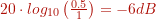 20 \cdot log_{10} \left( \frac{0.5}{1} \right) = -6dB