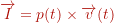 \overrightarrow{I} = p(t) \times \overrightarrow{v}(t)